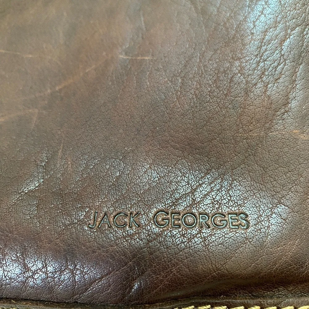 Jack Georges Brown Leather Convertible Backpack Crossbody Bag